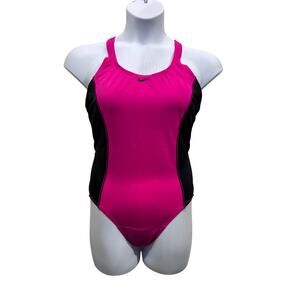 Nike Powerback One Piece Swimsuit Pink Black Women's XLarge NESS9362-672 NEW